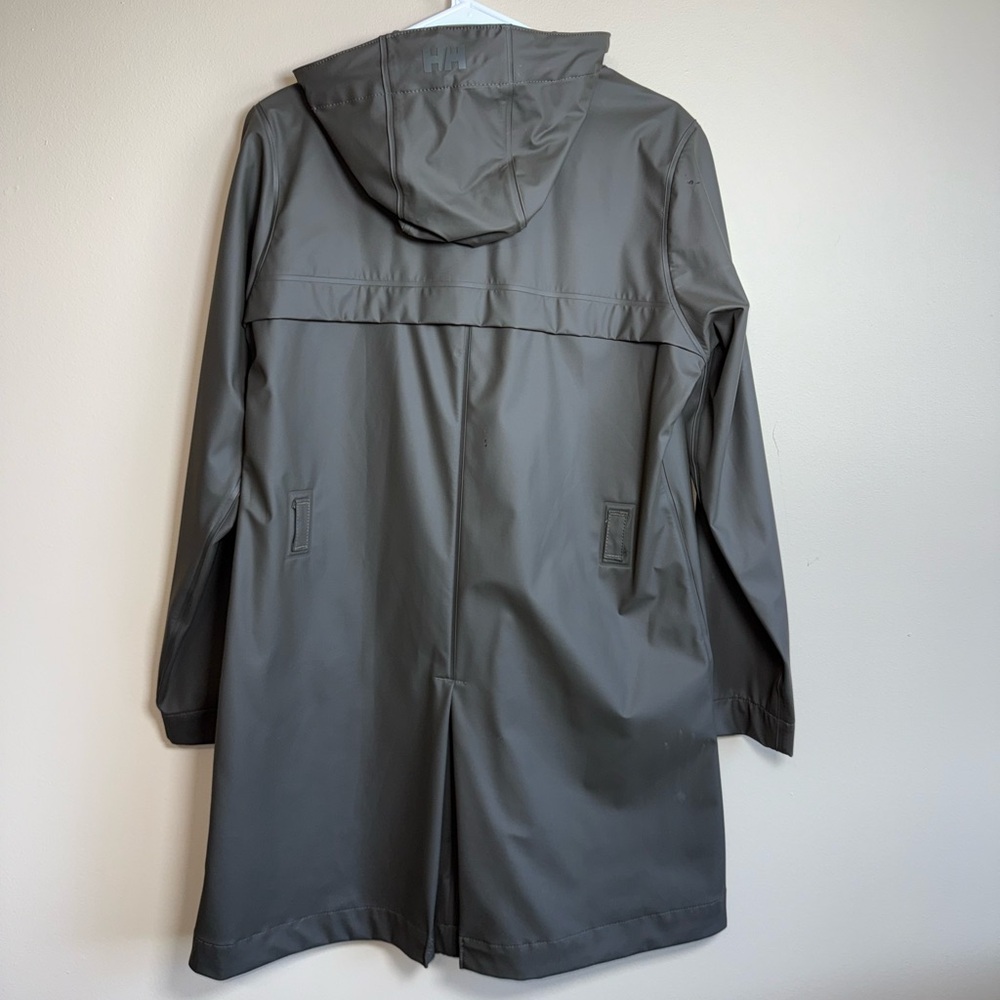 Women's Helly Hansen Women’s Kirkwall ll Dark Grey Green Hooded Raincoat Size L - Picture 8 of 12